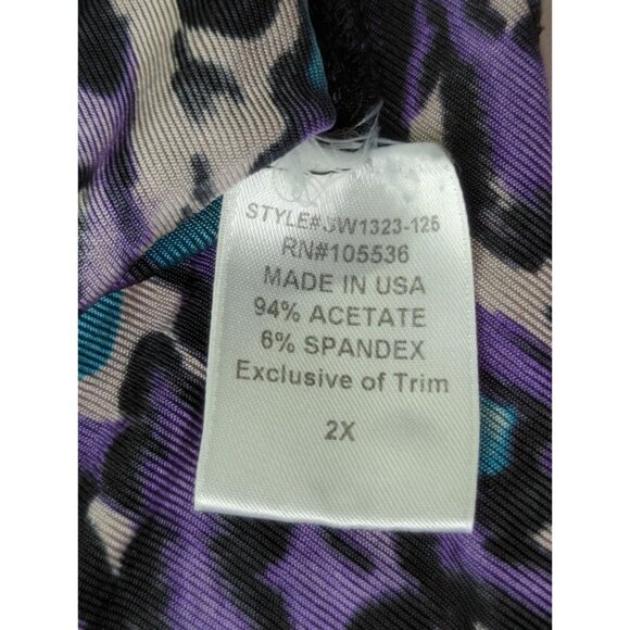 Travel Elements Womens Plus Size 2XL Stretch Print Tunic Top Embellished - Picture 5 of 9